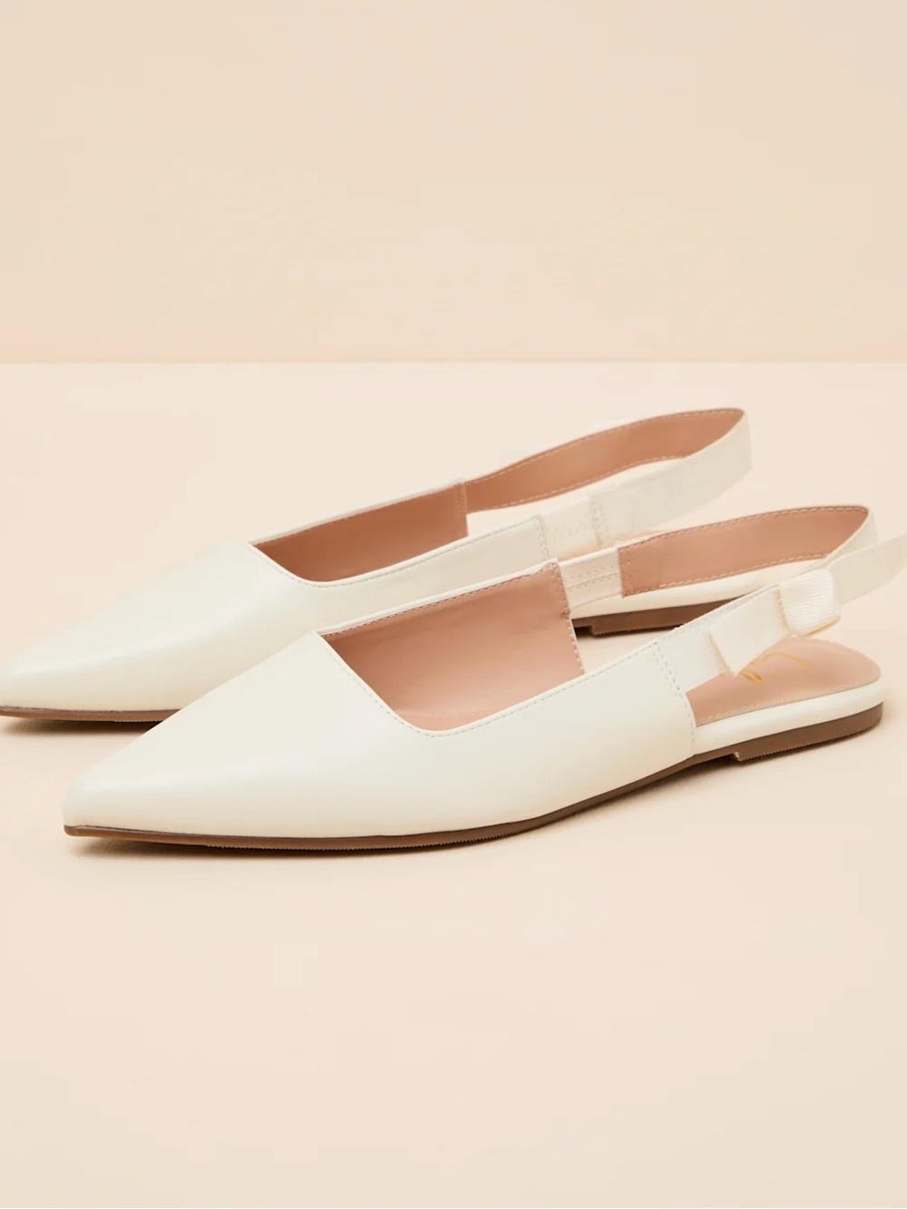 Lulu's Cream Pointed Slingback Flats